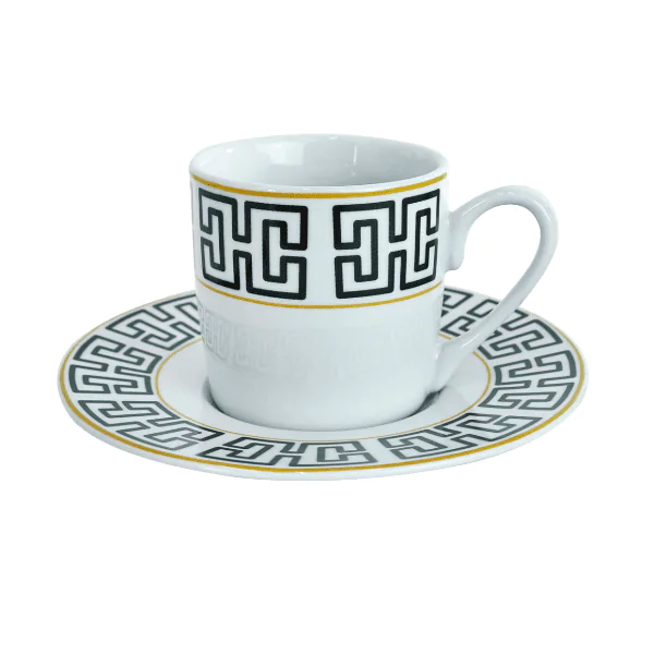 Conjunto 6 Xícaras P/ Café C/ Pires Porcelana Egypt - 90Ml - Imagem 2