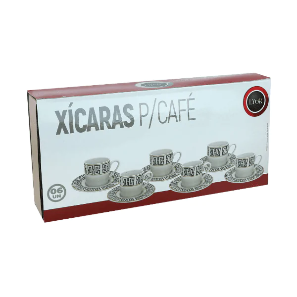 Conjunto 6 Xícaras P/ Café C/ Pires Porcelana Egypt - 90Ml - Imagem 4