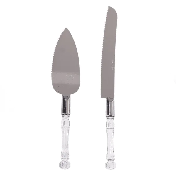 Conjunto Bolo 2 Peças Lyor Inox Cabo Bambu Transparente - Imagem 1