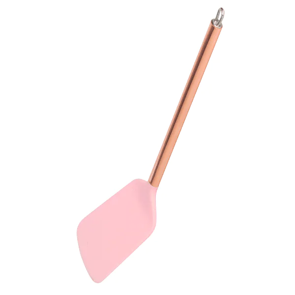 Espátula Lyor de Nylon Rosa Cabo Aço Inox Rosé - 34cm - Imagem 2