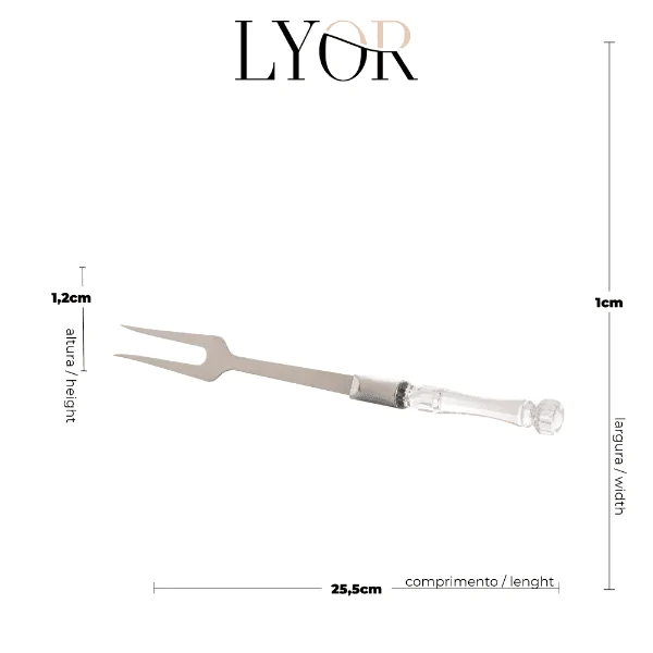 Garfo Espeto P/ Churrasco Lyor Inox Cabo Bambu Transp - 25,5 - Imagem 4