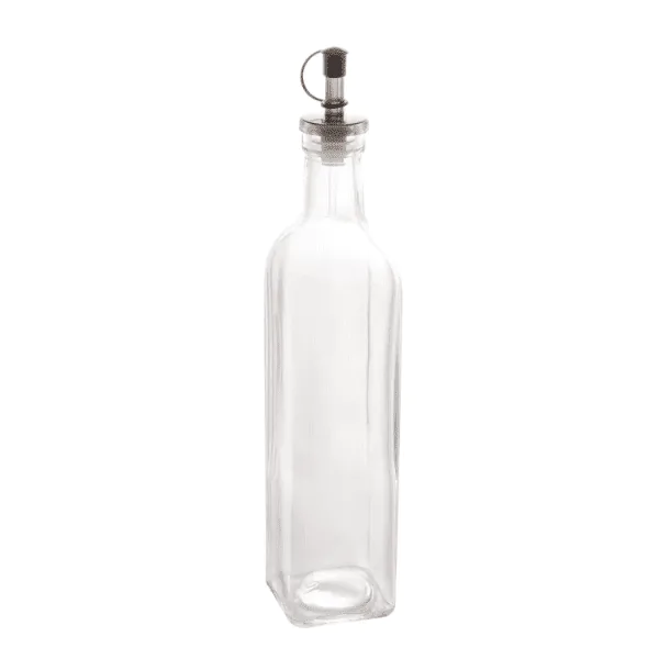 Garrafa P/ Azeite de Vidro Lyor Tampa Preta - 510Ml - Imagem 1