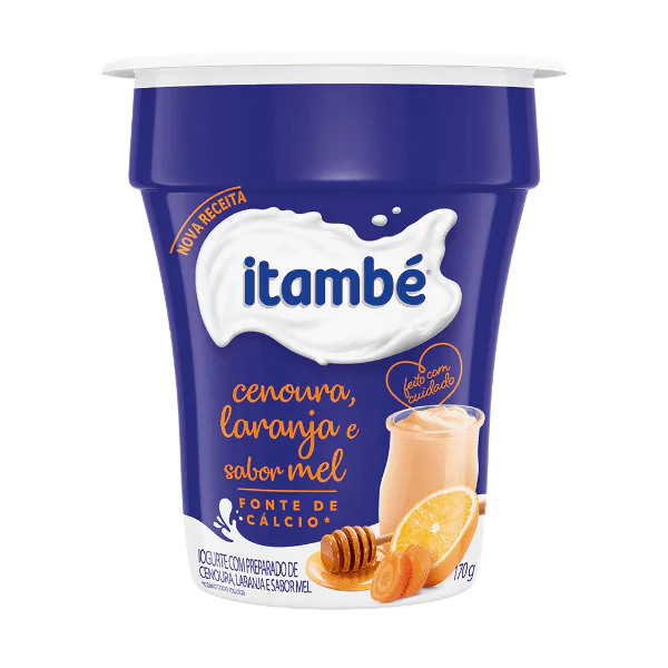 Iogurte Natural Itambé Laranja, Cenoura e Mel - 170gr - Imagem 1