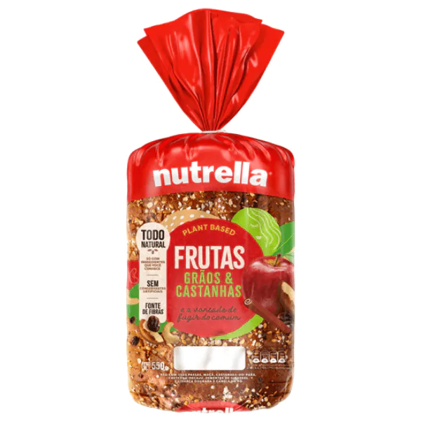 Pão Nutrella Frutas Grãos e Castanhas - 500gr - Imagem 1