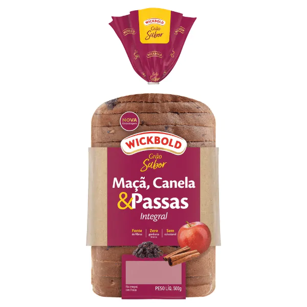 Pão WickBold Grão Sabor Maçã, Canela & Passas Integral - 500gr - Imagem 1