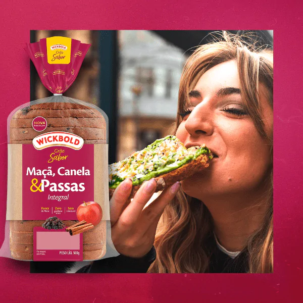 Pão WickBold Grão Sabor Maçã, Canela & Passas Integral - 500gr - Imagem 3