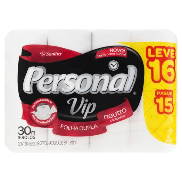 Papel Higiênico Personal Vip FD 30m - 16und - Imagem 2
