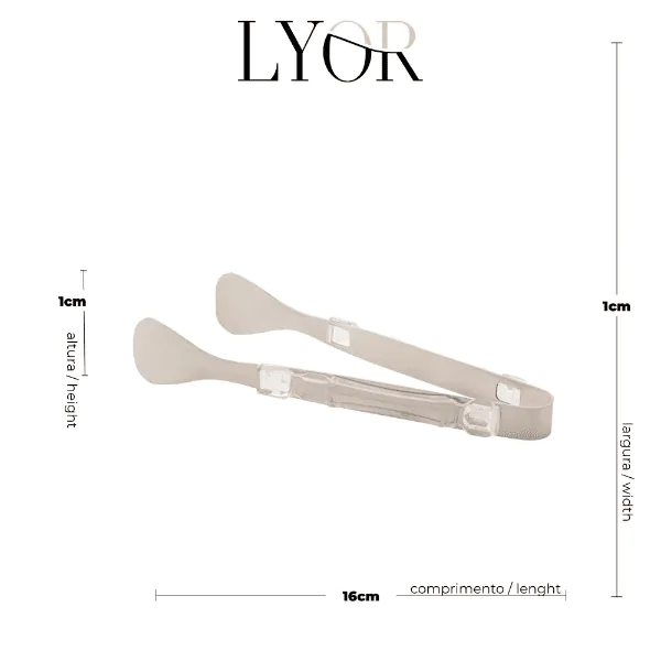 Pegador de Gelo Lyor Inox Cabo Bambu Transp. - 16cm - Imagem 2
