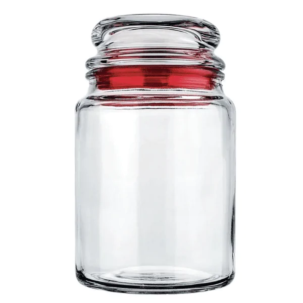 Pote Hermético Vidro Lyor C Silicone Vermelho - 750Ml-1 Pote Hermético Vidro Lyor C/ Silicone Vermelho - 750Ml - Imagem 1