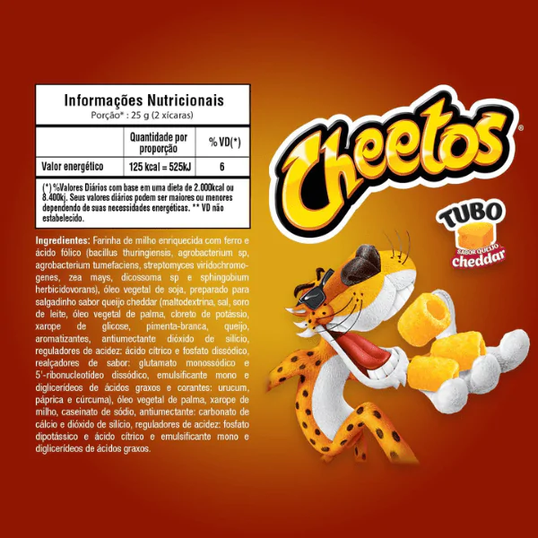 Salgadinho Cheetos Tubo Cheddar - 39G - Imagem 2