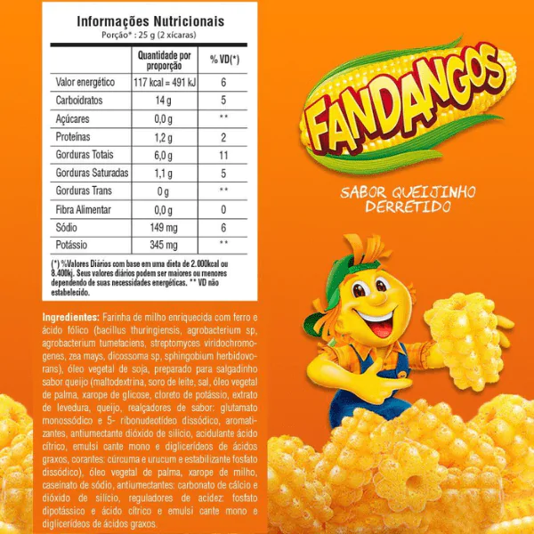 Salgadinho Fandangos Sabor Queijo Derretido - 90G - Imagem 2