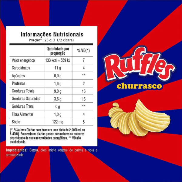 Salgadinho Ruffles Churrasco - 68gr - Imagem 2