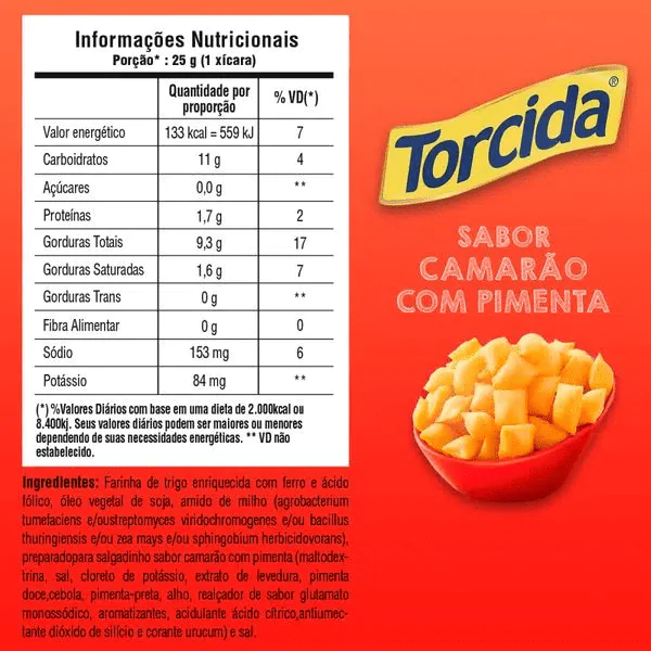 Salgadinho Torcida Camarão Com Pimenta - 100gr - Imagem 2
