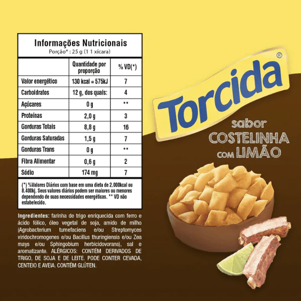 Salgadinho Torcida Costela com Limão - 45gr - Imagem 2