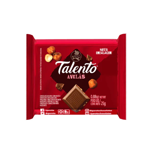 Tablete Chocolate Talento Avelãs - 25gr - Imagem 1
