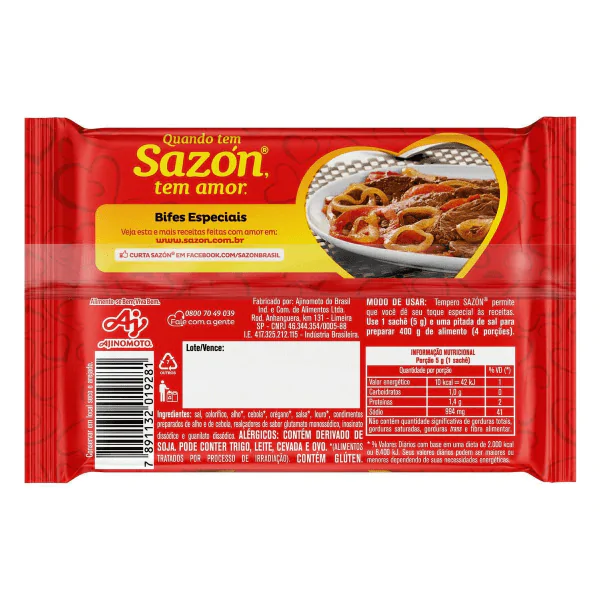 Tempero Sazón para Carnes - 60gr - Imagem 2