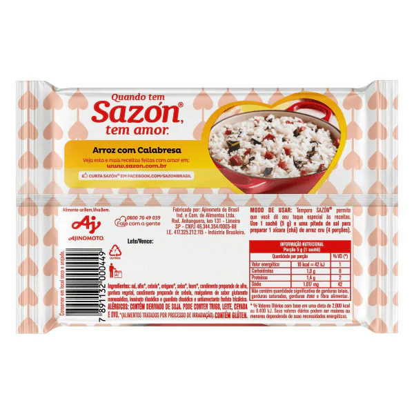 Tempero Sazón para Arroz Branco - 60gr - Imagem 2