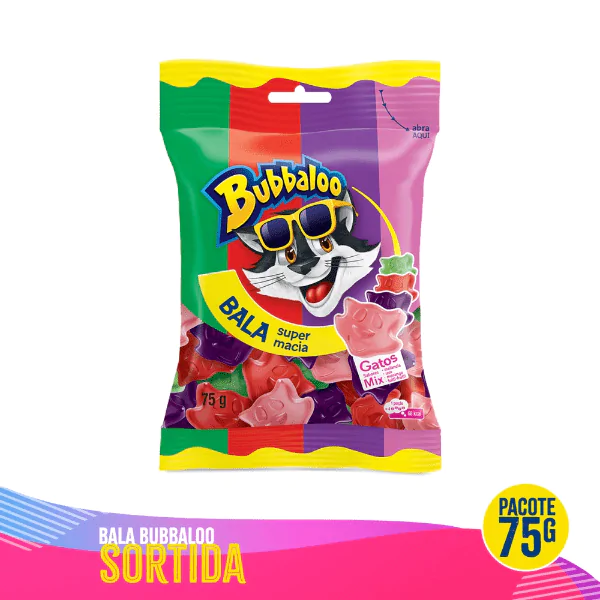 Bala Bubbaloo Mix Gato - 75gr - Imagem 4