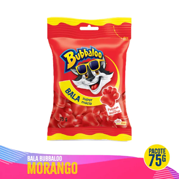Bala Bubbaloo Bag Morango - 75G - Imagem 2