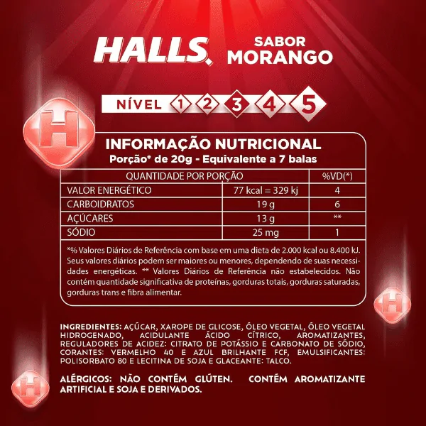 Bala Halls Sabor Morango - 28gr - Imagem 2