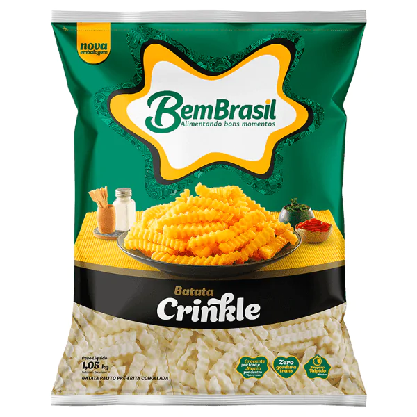 Batata Congelada Crinckle Bem Brasil 1,05Kg - Imagem 1