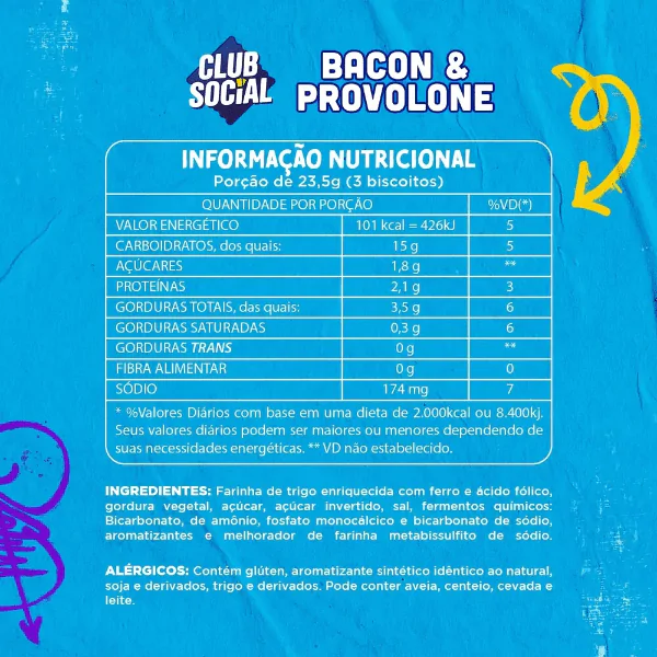 Biscoito Club Social Bacon & Provolone - 141gr - Imagem 4