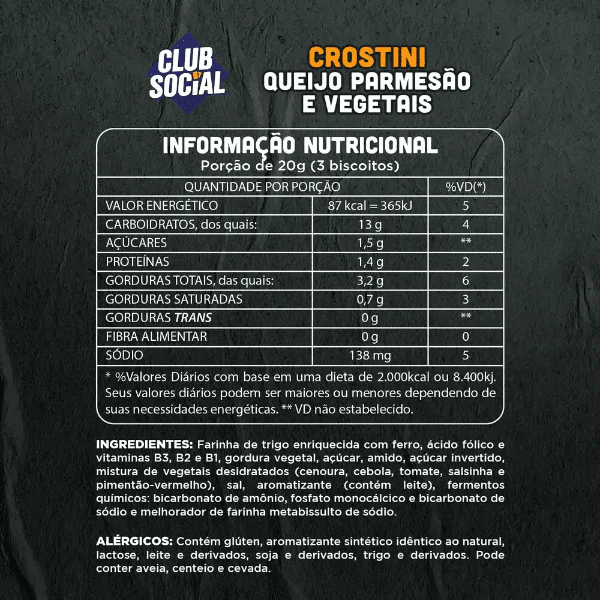 Biscoito Club Social Crostini Queijo & Vegetais - 80gr - Imagem 4