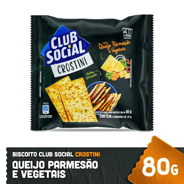Biscoito Club Social Crostini Queijo & Vegetais - 80gr - Imagem 2