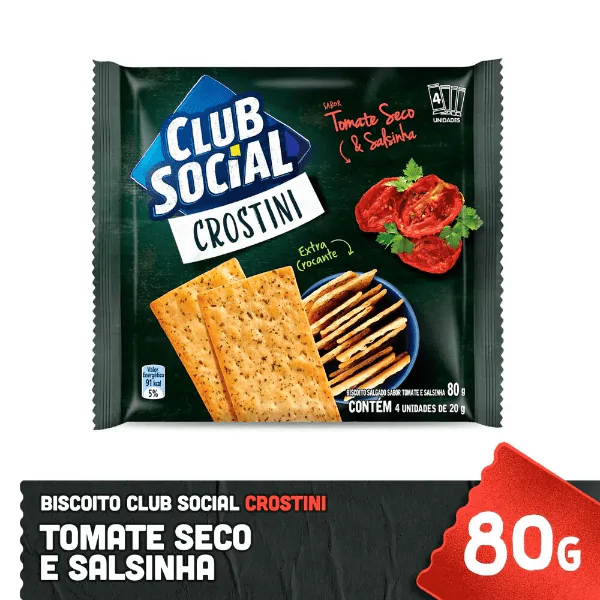 Biscoito Club Social Crostini Tomate & Salsinha - 80gr - Imagem 2