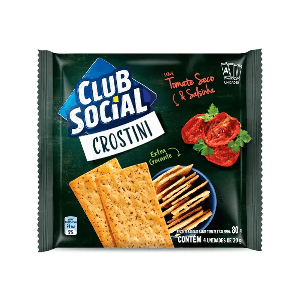Biscoito Club Social Crostini Tomate & Salsinha - 80gr - Imagem 1