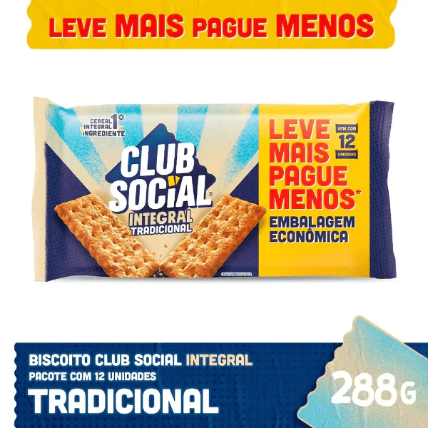 Biscoito Club Social Integral Tradicional - 288G - Imagem 2