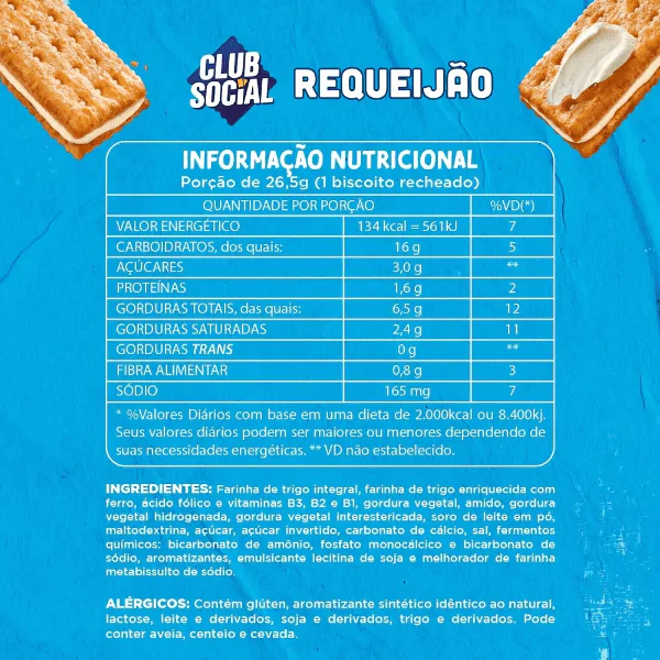 Biscoito Recheado Club Social Requeijão - 106gr - Imagem 4