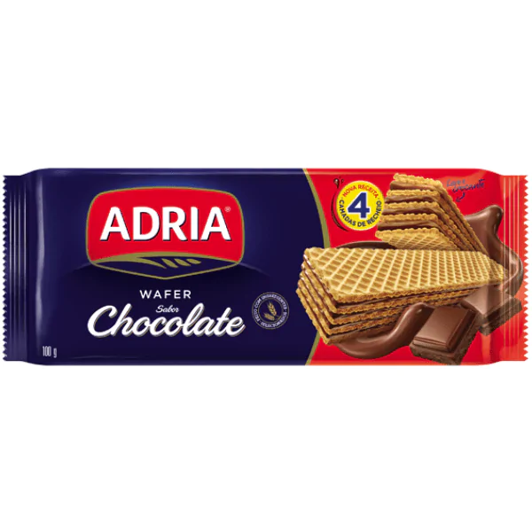 Biscoito Wafer Adria Chocolate - 100G-1 Biscoito Wafer Adria Chocolate - 100gr - Imagem 1