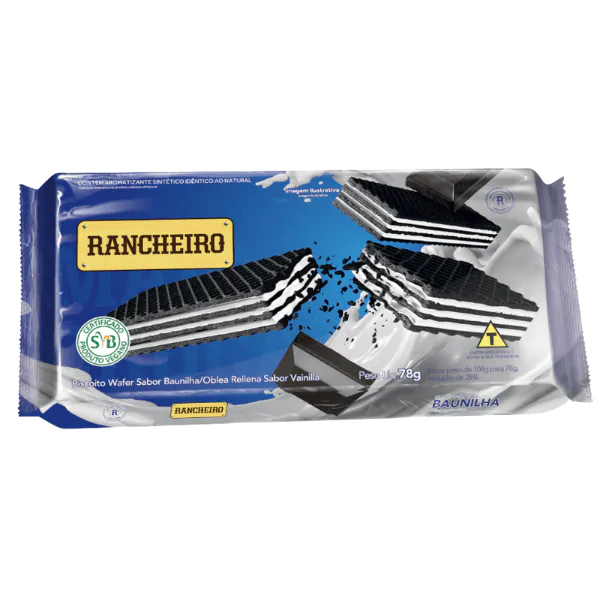 Biscoito Wafer Rancheiro Baunilha - 78G - Imagem 1