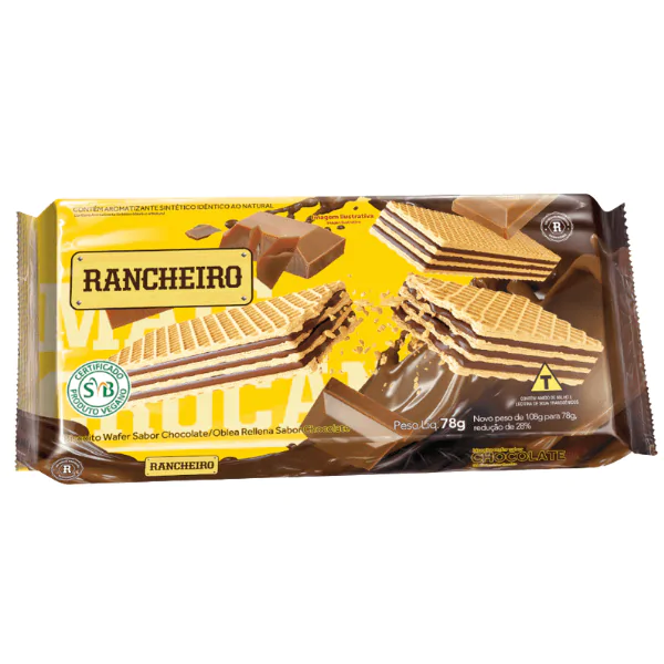 Biscoito Wafer Rancheiro Chocolate - 78G-1 Biscoito Wafer Rancheiro Chocolate - 78gr - Imagem 1