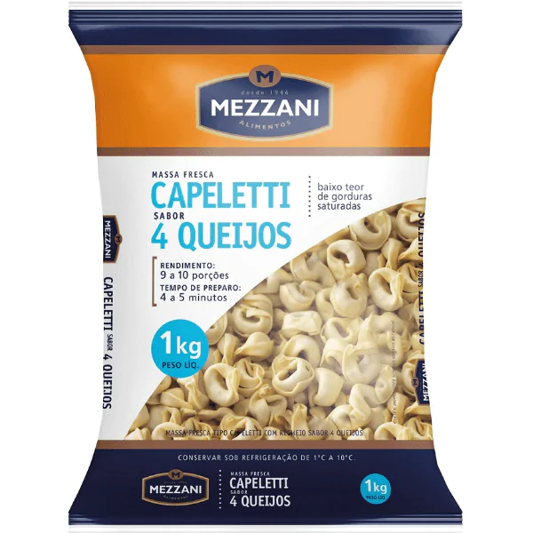 Capeletti Mezzani 4 Queijos - 1Kg - Imagem 1