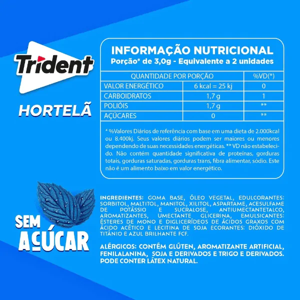 Chiclete Trident Sabor Hortelã - 8gr - Imagem 3