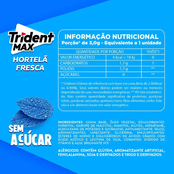 Chiclete Trident Max Hortelã - 16,5gr - Imagem 3