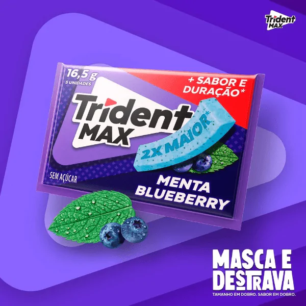 Chiclete Trident Max MentaBerry - 16,5gr - Imagem 2