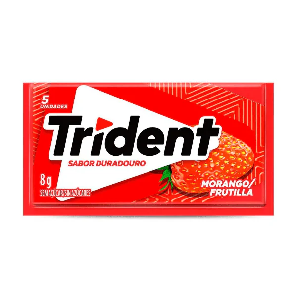 Chiclete Trident Sabor Morango - 8gr