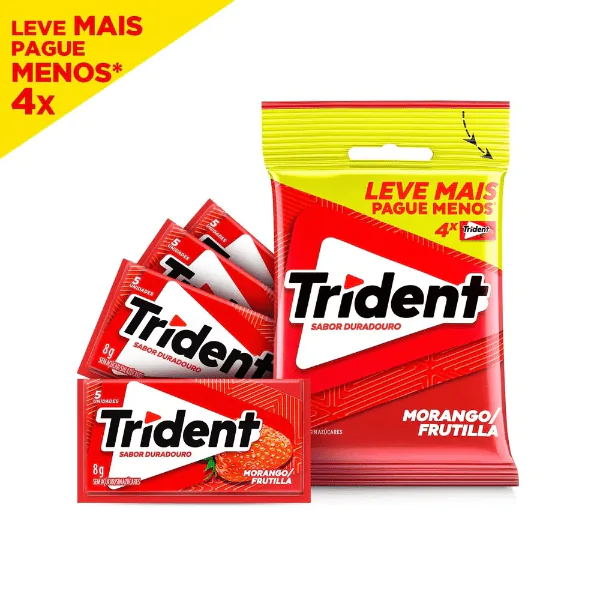 Chiclete Trident Morango Sc - 4und - Imagem 2