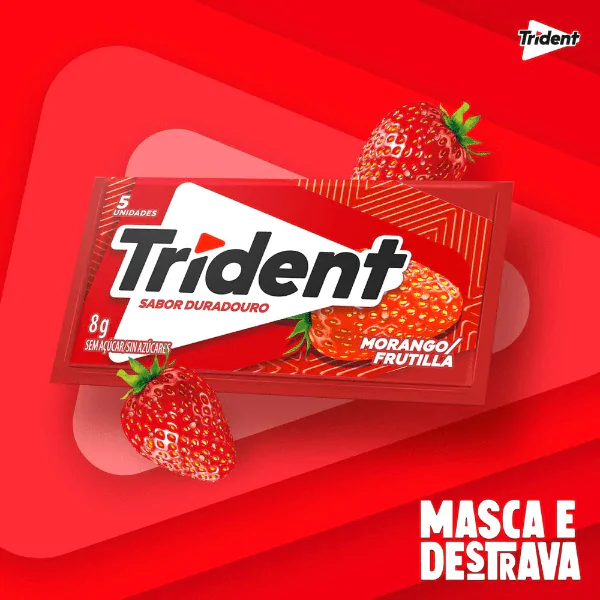Chiclete Trident Sabor Morango - 8gr - Imagem 2
