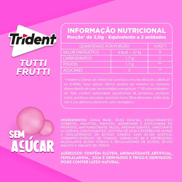 Chiclete Trident Sabor Tutti Frutti - 8gr - Imagem 3