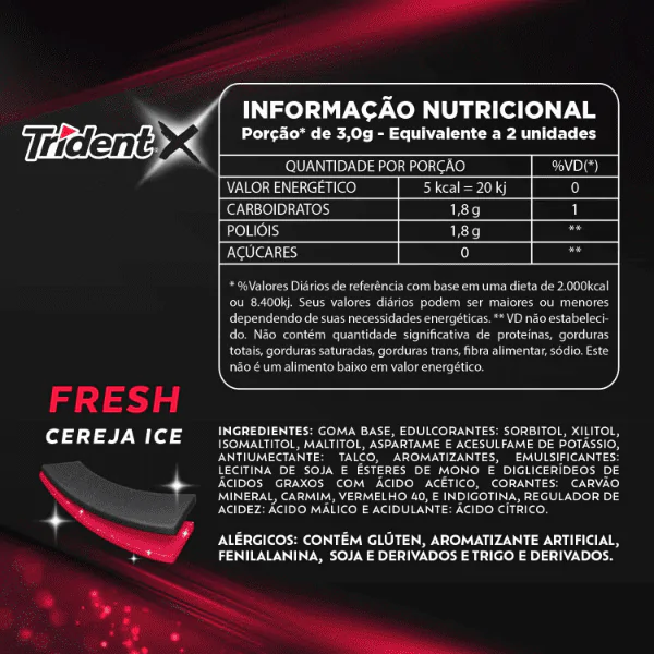 Chiclete Trident X-Fresh Cereja - 8gr - Imagem 4