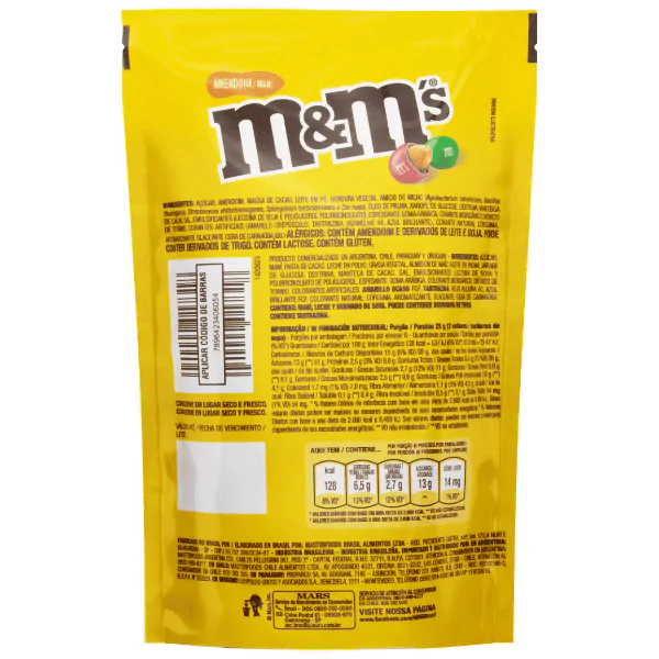 Confeitos M&M's de Chocolate com Amendoim - 148gr - Imagem 2