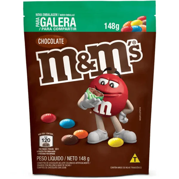 Confeitos M&M's de Chocolate Ao Leite - 148gr - Imagem 1