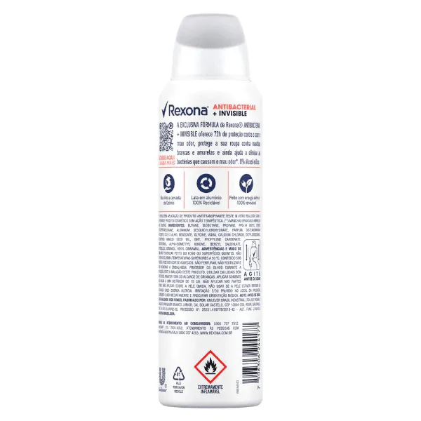 Desodorante Rexona Feminino Invisible - 150ml - Imagem 2
