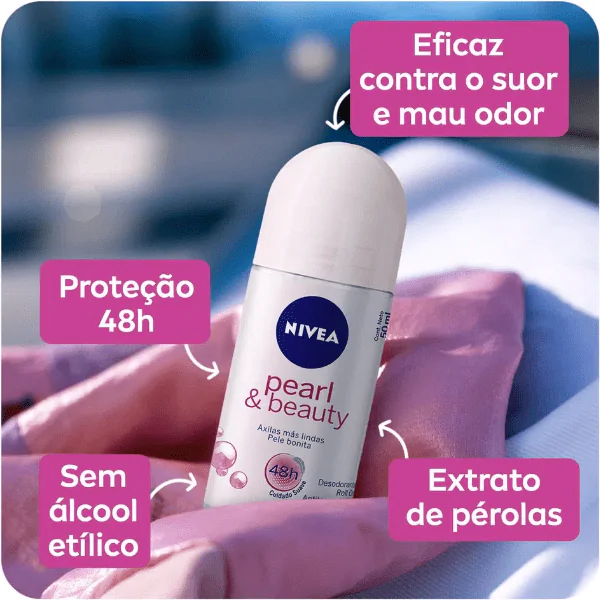 Desodorante Nivea Roll On Pearl & Beauty - 50ml - Imagem 6
