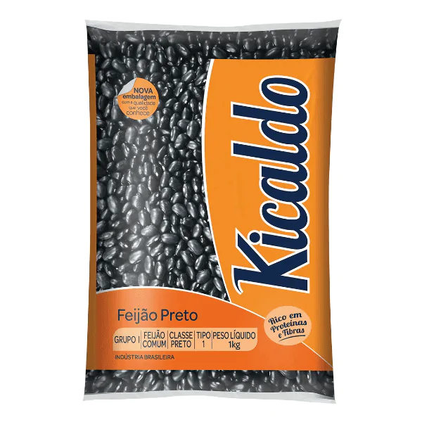 Feijão Preto Tipo 1 Kicaldo - 1Kg - Imagem 1