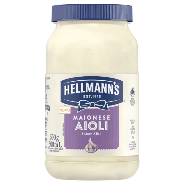 Maionese Hellman's Aioli Sabor Alho - 500gr - Imagem 1